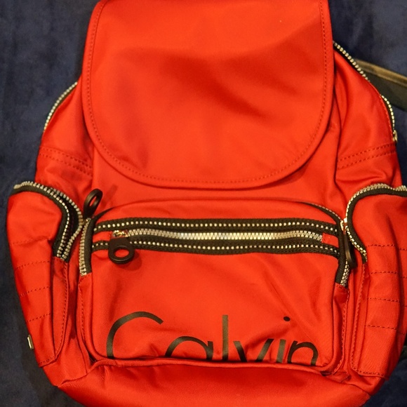 calvin klein orange backpack